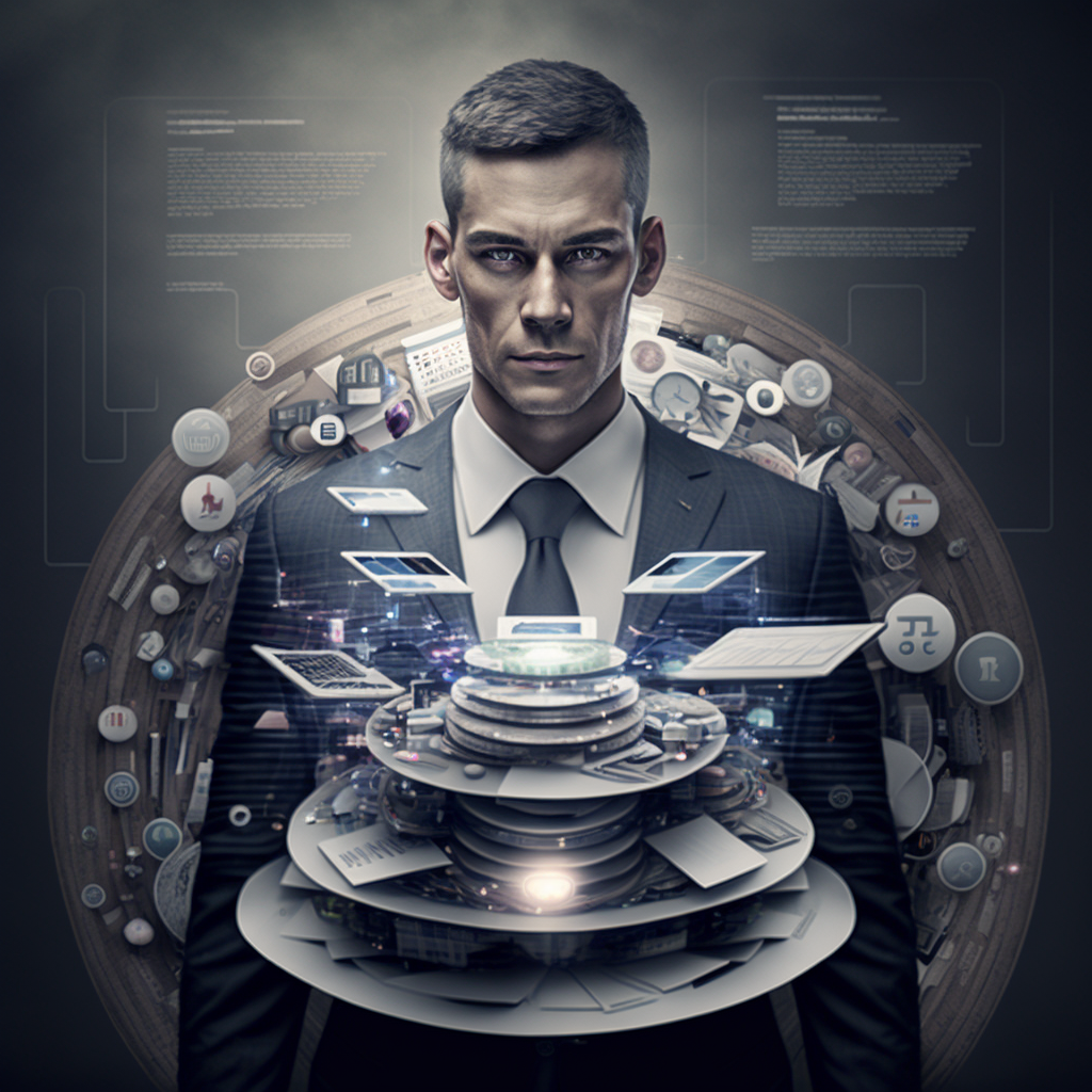 Altarm_futuristic_executive_working_with_a_lot_of_crm_systems