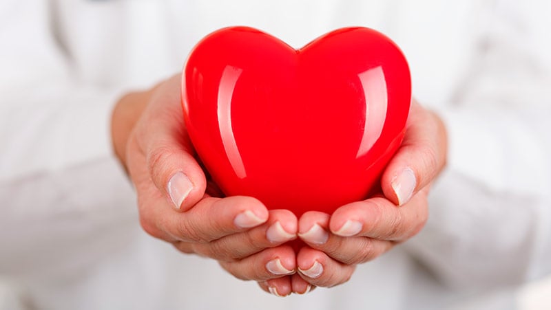 manos que sujetan un corazón